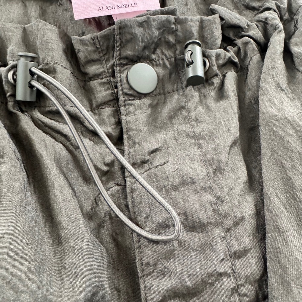 Future Collective Alani Noelle Grey Parachute Cargo Pants XL Bungee Hem Baggy - Picture 5 of 9